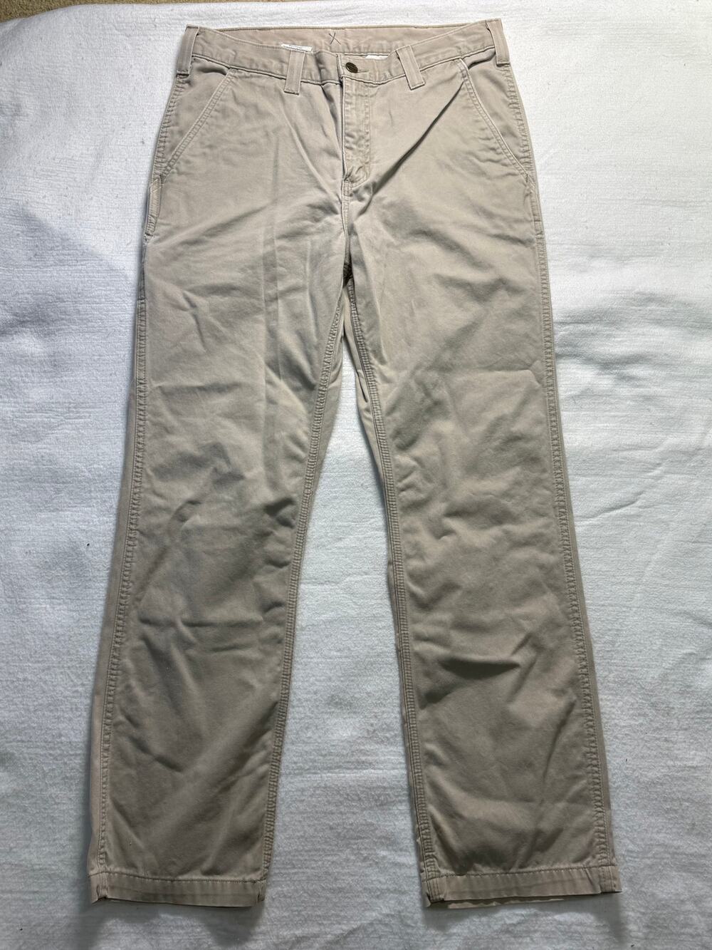 Carhartt 100095 285 Relaxed Fit Canvas Work Khaki Pants (32 x 30)